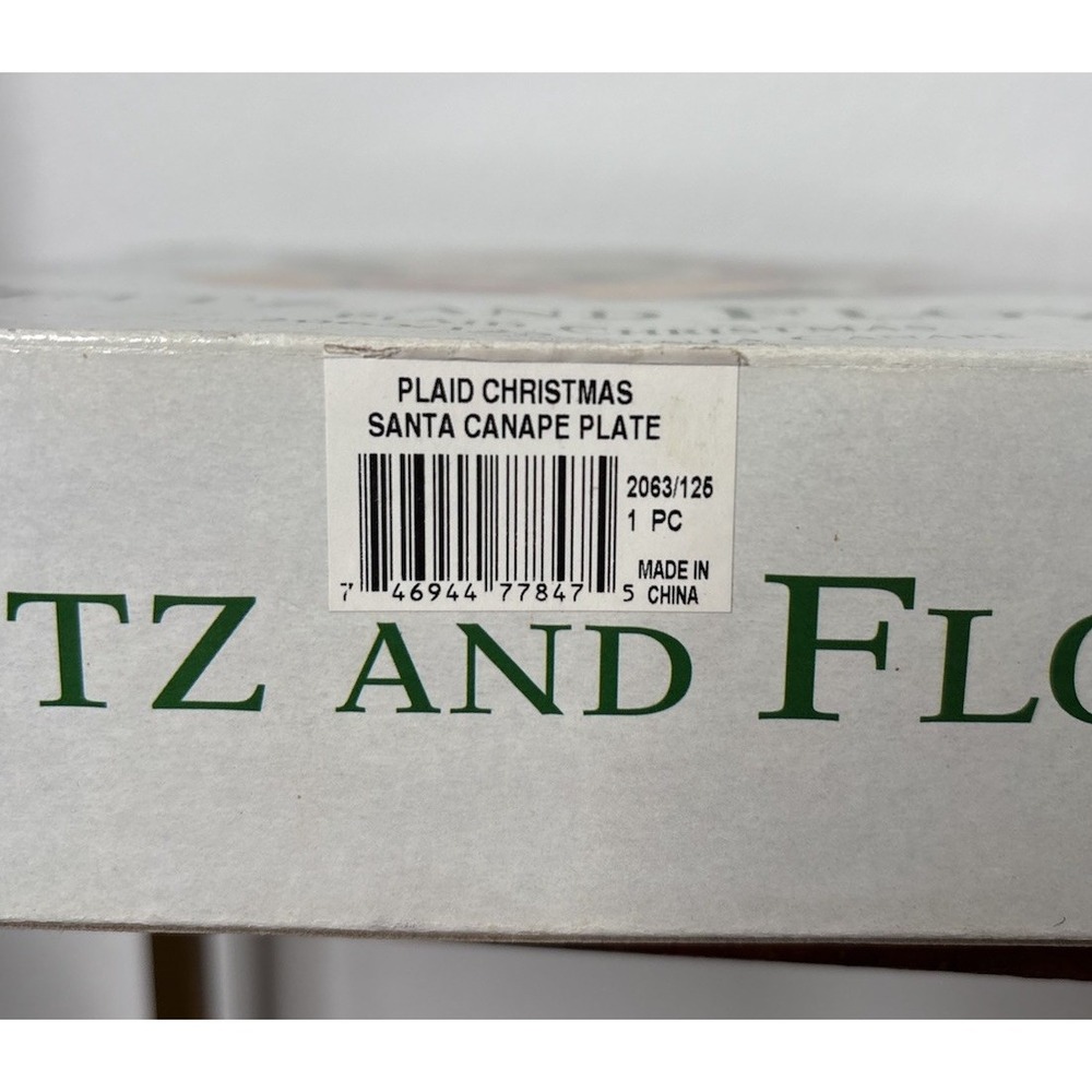 RARE FITZ AND FLOYD SANTA CANAPE "PLAID CHRISTMAS" 2063/125 RETIRED HOLIDAY GIFT - Picture 3 of 4
